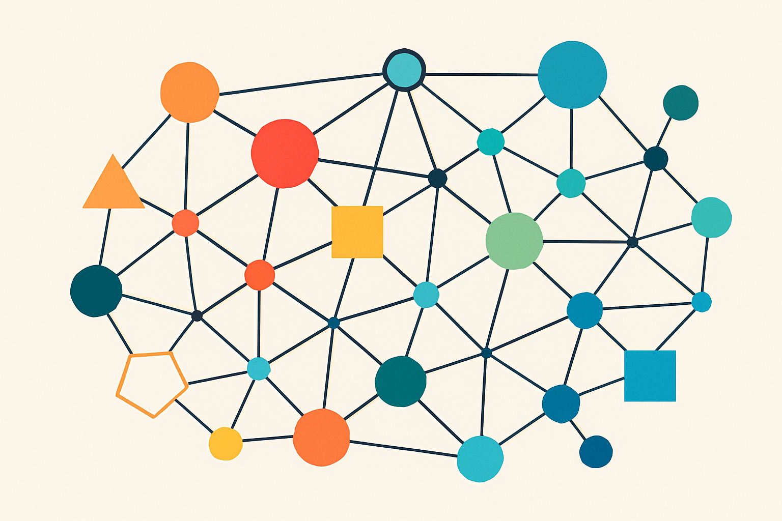 Abstract network showing relational geometry